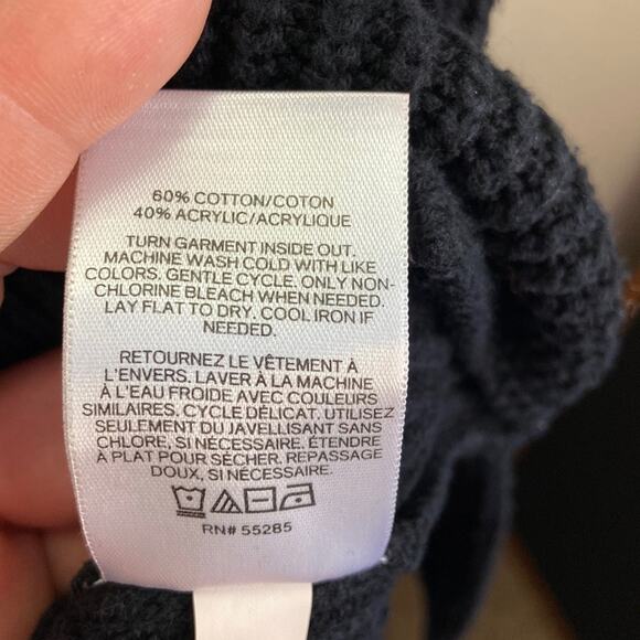 Express Women Oversized Black Raglan Tunic V-Neck Hi and low Sweater Size M - Picture 9 of 9